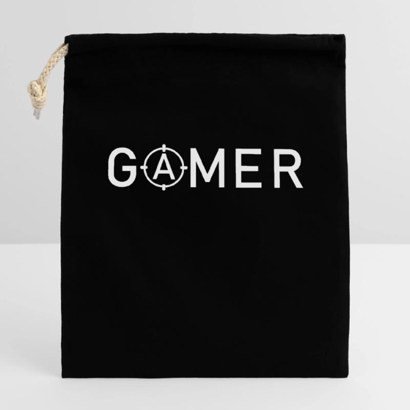 Jeu PC de jeu Sac cadeau en coton avec cordon (14 x 20 cm)