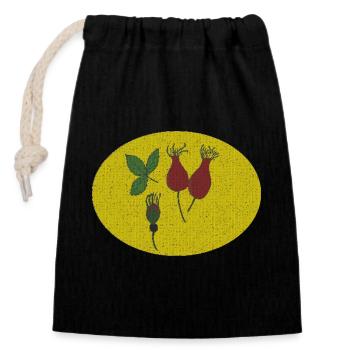 Rosehip Circle - Closable cotton gift bag (14x20cm) - black - Front