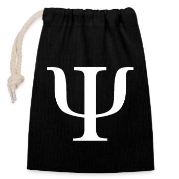 psi_design - Closable cotton gift bag (14x20cm) - black - Front