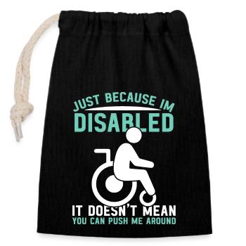 Wheelchair leg amputation consciousness amputation - Closable cotton gift bag (14x20cm) - black - Front