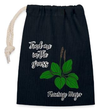 Find me in the grass... broad-leaved goby - Closable cotton gift bag (14x20cm) - navy - Front