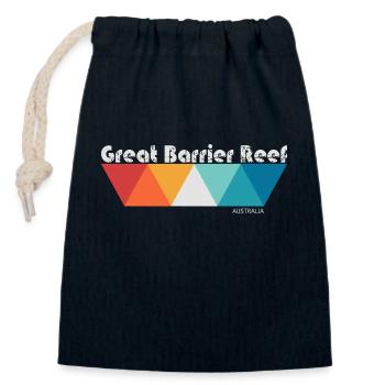 GREAT BARRIER REEF - Australia - Verschließbarer Geschenkbeutel aus Baumwolle (14x20cm) - Navy - Vorne