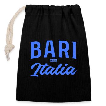 Bari Italia Lettering Blue - Closable cotton gift bag (14x20cm) - black - Front