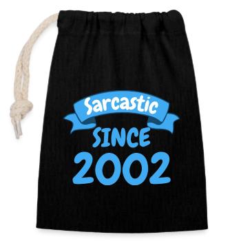 Cadeau d’anniversaire de 21 ans sarcastique depuis 2002 - Sac cadeau en coton avec cordon (14 x 20 cm) - noir - Devant