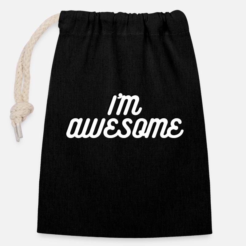Je suis incroyable - Sac cadeau en coton avec cordon (14 x 20 cm) - noir