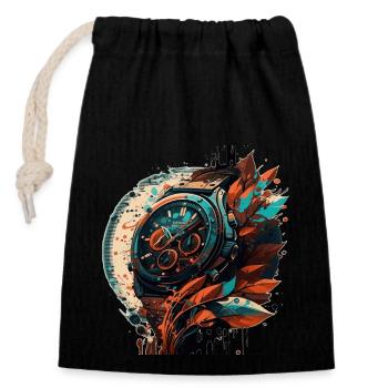 Chronographs play a role in motorsport - Closable cotton gift bag (14x20cm) - black - Front