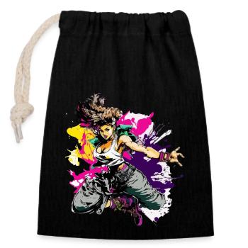 Mia the hip hop dancer - Closable cotton gift bag (14x20cm) - black - Front