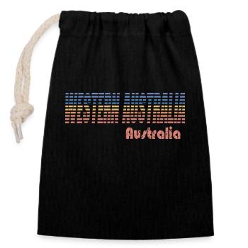 WESTERN AUSTRALIA - Closable cotton gift bag (14x20cm) - black - Front