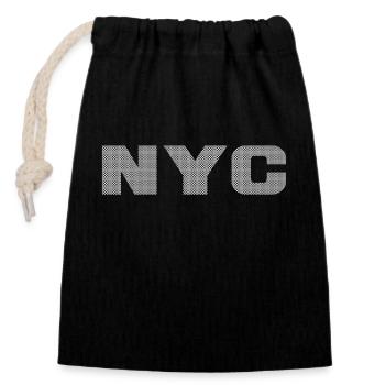 NYC New York s/w kariert - Verschließbarer Geschenkbeutel aus Baumwolle (14x20cm) - Schwarz - Vorne