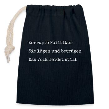 politik politiker Gedicht - Verschließbarer Geschenkbeutel aus Baumwolle (14x20cm) - Navy - Vorne