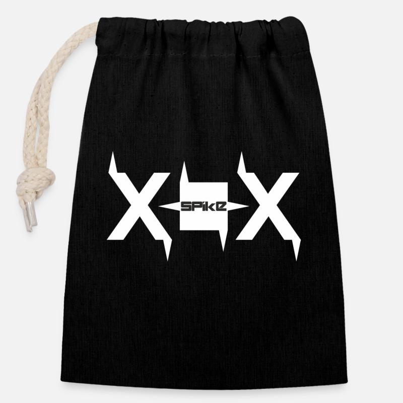 Spitze - Verschließbarer Geschenkbeutel aus Baumwolle (14x20cm) - Schwarz