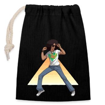 Max disco dancer - Closable cotton gift bag (14x20cm) - black - Front