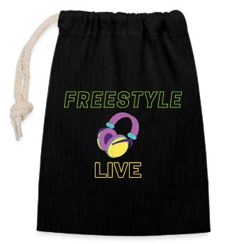 freestyle - Sac cadeau en coton avec cordon (14 x 20 cm) - noir - Devant