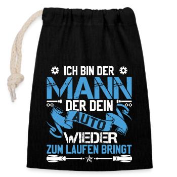 Automechaniker Sprüche Reperatur - Verschließbarer Geschenkbeutel aus Baumwolle (14x20cm) - Schwarz - Vorne