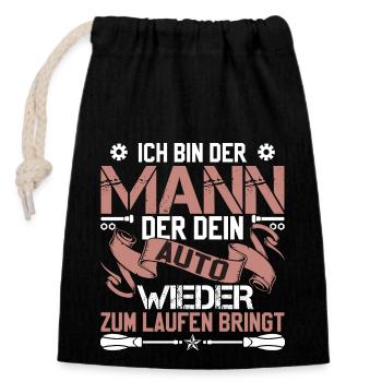 Lustige Automechaniker Geschenke Schrauber - Verschließbarer Geschenkbeutel aus Baumwolle (14x20cm) - Schwarz - Vorne
