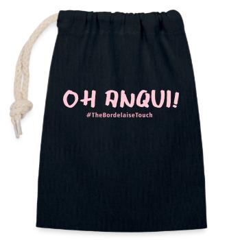 Oh anqui !! - Sac cadeau en coton avec cordon (14 x 20 cm) - bleu marine - Devant