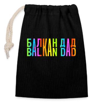 Balkan dad bosnia serbia croatia montenegro kosovo - Closable cotton gift bag (14x20cm) - black - Front