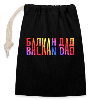 Balkan dad bosnia serbia croatia montenegro kosovo - Closable cotton gift bag (14x20cm) - black - Front