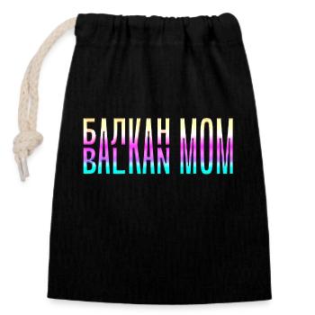 Balkan mom mom bosnia serbia croatia montenegro - Closable cotton gift bag (14x20cm) - black - Front