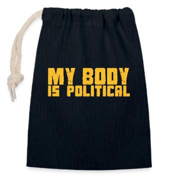 MY BODY IS POLITICAL - Closable cotton gift bag (14x20cm) - navy - Front