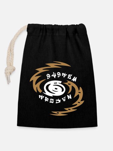 Trojan Computer Virus - Closable cotton gift bag (14x20cm) - black
