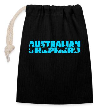 Australian Shepherd - Closable cotton gift bag (14x20cm) - black - Front