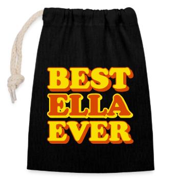 Ella First Name Funny Gift - Closable cotton gift bag (14x20cm) - black - Front