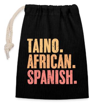 Retro Taino Africain Espagnol Pour Boricua Latino - Sac cadeau en coton avec cordon (14 x 20 cm) - noir - Devant