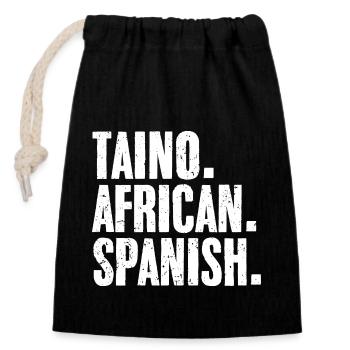 Cool Taino Espagnol Africain Pour A Boricua Latino - Sac cadeau en coton avec cordon (14 x 20 cm) - noir - Devant