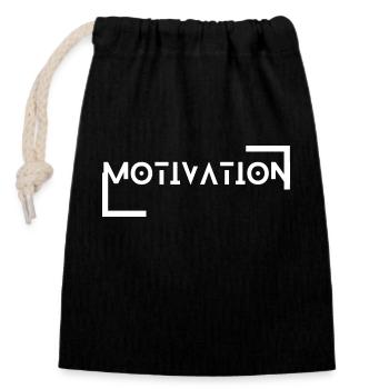 Motivation Style - Verschließbarer Geschenkbeutel aus Baumwolle (14x20cm) - Schwarz - Vorne