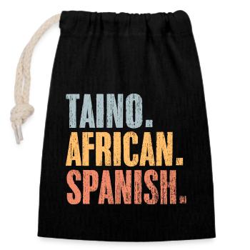 Vintage Taino African Spanish A Boricua Latino - Verschließbarer Geschenkbeutel aus Baumwolle (14x20cm) - Schwarz - Vorne