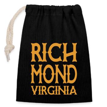 Richmond - Virginie - États-Unis USA - Sac cadeau en coton avec cordon (14 x 20 cm) - noir - Devant
