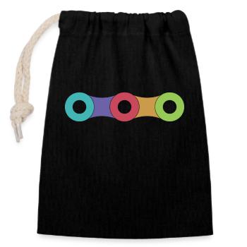 Bicycle chain - Closable cotton gift bag (14x20cm) - black - Front