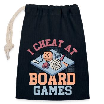 I Cheat At Board Games Nerd Gamer Tabletop Player - Verschließbarer Geschenkbeutel aus Baumwolle (14x20cm) - Navy - Vorne