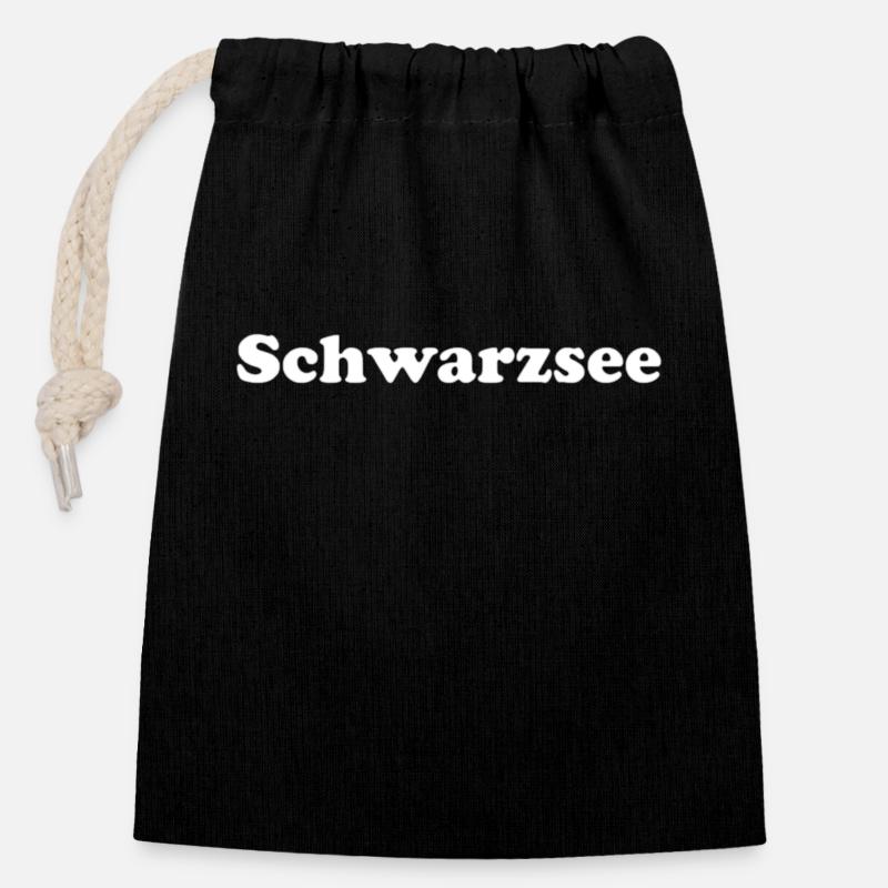 Schwarzsee - Verschließbarer Geschenkbeutel aus Baumwolle (14x20cm) - Schwarz
