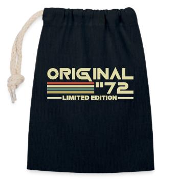 1972 - Closable cotton gift bag (14x20cm) - navy - Front