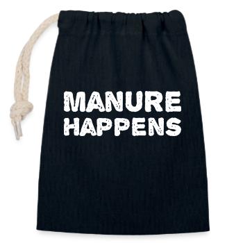 Damn Happens - Funny Farmer Design - Closable cotton gift bag (14x20cm) - navy - Front