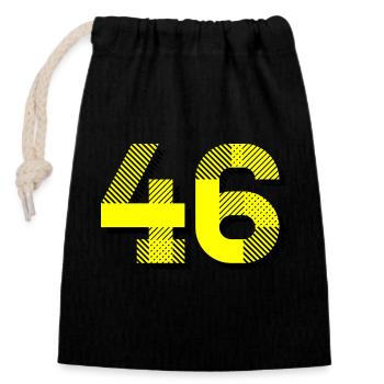 ISSUE 46 YELLOW - Closable cotton gift bag (14x20cm) - black - Front