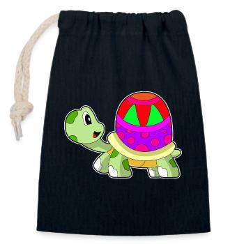 Schildkröte Osterei - Verschließbarer Geschenkbeutel aus Baumwolle (14x20cm) - Navy - Vorne