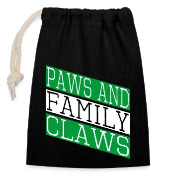 Team Family Bitcoin Miner Father Whiskers - Closable cotton gift bag (14x20cm) - black - Front