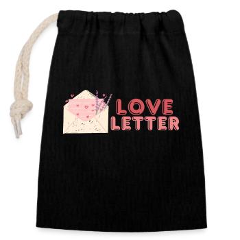 Love letter - Verschließbarer Geschenkbeutel aus Baumwolle (14x20cm) - Schwarz - Vorne