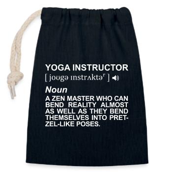 Définition du professeur de yoga - Sac cadeau en coton avec cordon (14 x 20 cm) - bleu marine - Devant