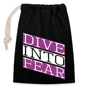 Joke Acts of Courage Bungee Jumping Community - Closable cotton gift bag (14x20cm) - black - Front