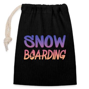 snowboarding - Verschließbarer Geschenkbeutel aus Baumwolle (14x20cm) - Schwarz - Vorne