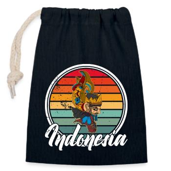 Bali Java Wayang Indonesien Ozeanien Reise - Verschließbarer Geschenkbeutel aus Baumwolle (14x20cm) - Navy - Vorne