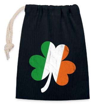 Shamrock Irish Flag - Closable cotton gift bag (14x20cm) - navy - Front