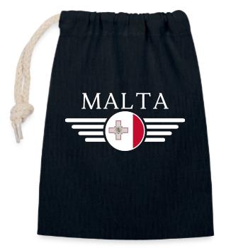 T-shirt Malte : Histoire, Magie de l’île, Culture - Sac cadeau en coton avec cordon (14 x 20 cm) - bleu marine - Devant