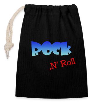 Rock n Roll, Rocker, Rock and Roll - Verschließbarer Geschenkbeutel aus Baumwolle (14x20cm) - Schwarz - Vorne