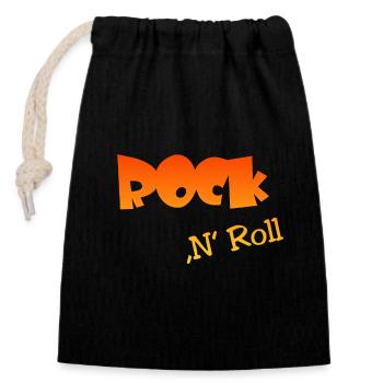 Rock n Roll - Verschließbarer Geschenkbeutel aus Baumwolle (14x20cm) - Schwarz - Vorne