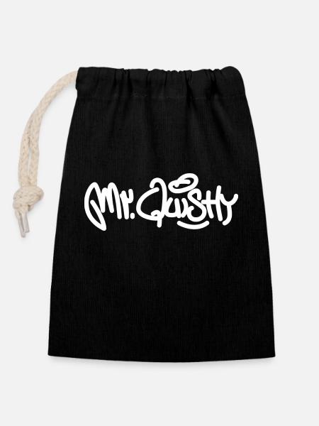 Mister Quishy Day - Closable cotton gift bag (14x20cm) - black